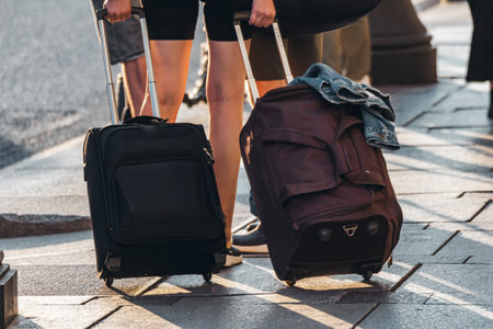 People with suitcasesの写真素材