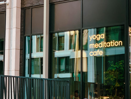 Yoga Meditation Cafe city neon sign