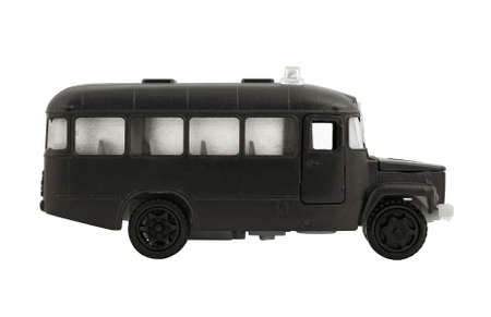Model of the black bus on a white background.の写真素材