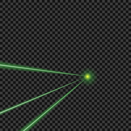 Vector bright, green, laser beams on isolated transparent background. Design element.のイラスト素材