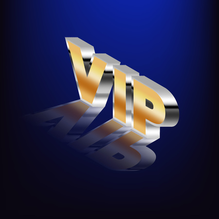 VIP word highlighted on a blue background. Vector illustration. Eps 10.のイラスト素材