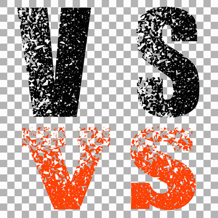 Illustration of concept vs. On isolated transparent background, letters in abstract style. Vector elements for your design. Eps 10.のイラスト素材