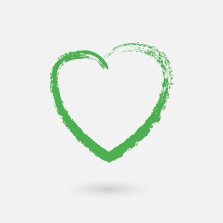 Grunge green heart. Vector element for your design and creative ideas. Eps 10.のイラスト素材
