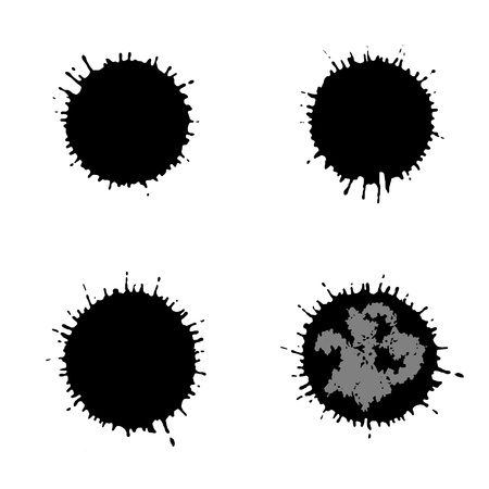 Ink stains isolated on a white background. Vector element for your ideas. Eps 10.のイラスト素材
