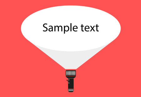 Vector flat flashlight with a beam of light and space for your text. Eps.のイラスト素材
