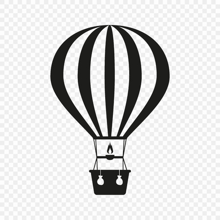 Hot air balloon. Icon on isolated background. The concept of vacation, travel. Template design. Vector illustration for your ideas. Eps.のイラスト素材