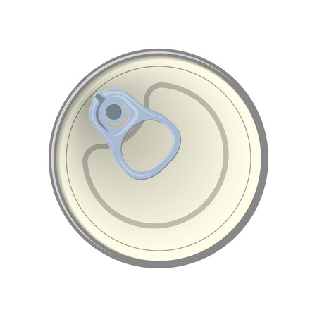 Ring of the can to open of food. Element aluminum cans. Vector illustration. The view from the top. Isolated background. Eps.のイラスト素材