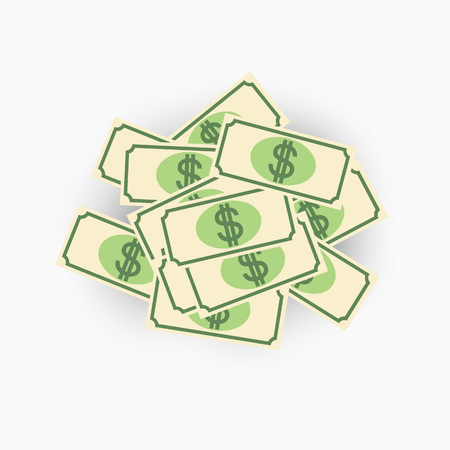 Paper money, currency, Bill. Vector element on isolated white background. Eps.のイラスト素材