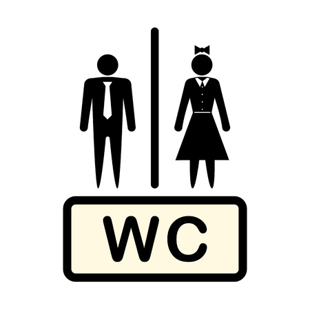 Vector icon denoting man and woman, symbol. Concept. Bathroom. WC, toilet. Illustration isolated on a light background. Eps.のイラスト素材