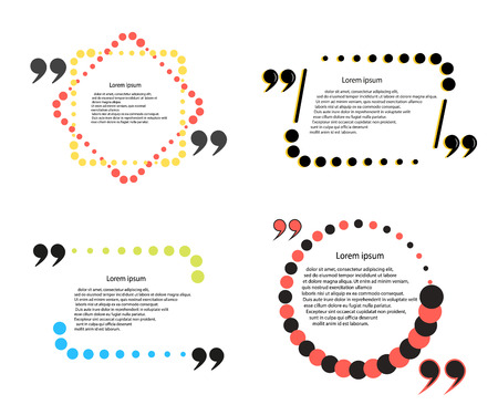 Vector Set of the quote template. Framework for comments, statements. The elements are isolated on a light background. Eps.のイラスト素材
