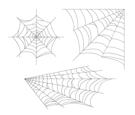 Set cobweb. Vector spider web. Design elements isolated on light background. Eps.のイラスト素材