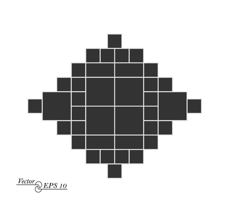 Frame for photos and images. The mosaic of. Retro-style. Collage template. Vector isolated background. Eps.のイラスト素材