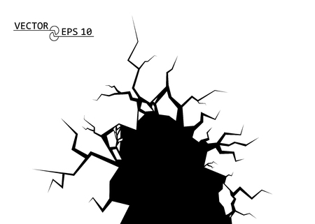 Cracks. The Destruction, The Abyss. Vector decorative element on isolated background. Eps.のイラスト素材