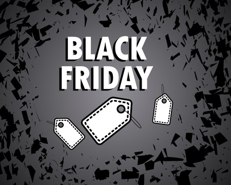 Black Friday. Concept, sale. Bang the shards. Banner. Big discount. Paper price tag. Vector illustration. Eps.のイラスト素材