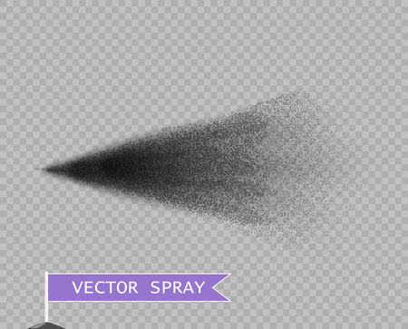 Spray water spray or atomizer silhouette. Deodorant effect or graffiti paint. Cosmetic perfume smell. Vector element on transparent background. Eps.のイラスト素材