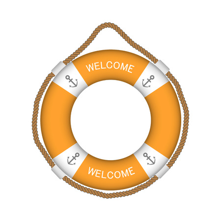 Life buoy. Help drowning in the water. Vector element isolated on light background. Eps.のイラスト素材