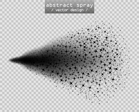 Abstract fantastic black spray with glitter. Elegant design template isolated on a transparent background. Eps.のイラスト素材