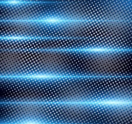 Abstract futuristic dot background with blue light effects. Abstract flashes. Vector illustration.のイラスト素材