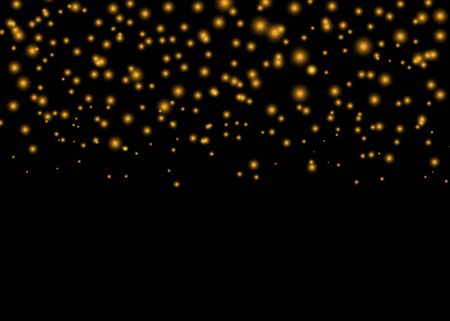 Falling gold blurred glow round the point. Vector illustration of Christmas, new year, template. Ability to overlay isolated background. Eps.のイラスト素材