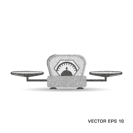 Vector monochrome scales with indicator and arrow. Object icon on an isolated background.のイラスト素材