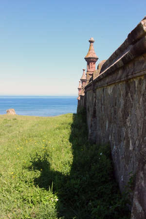 graveyard over the seaの写真素材