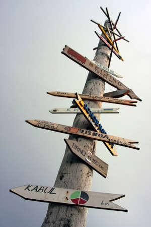 signpost to everywhere, from southの写真素材