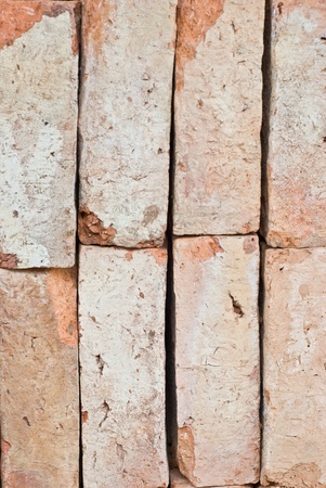 close up stacck of orange clay brickの写真素材