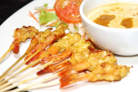 shrimp satay, famous Thai and Chinese foodの写真素材