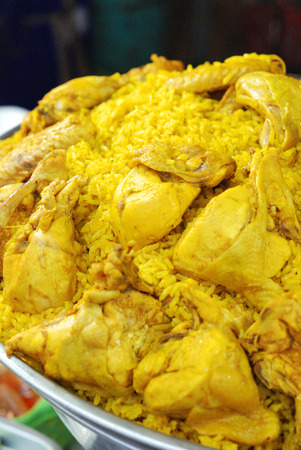 chicken biryani  in big pot thai street foodの写真素材