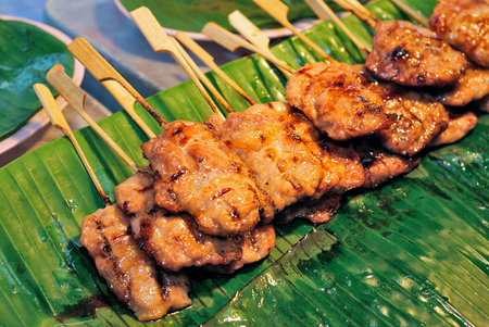 Traditional Thai style grilled porkの写真素材