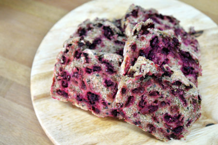 Slice grain bread which mix with yamの写真素材