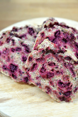 Slice grain bread which mix with yam