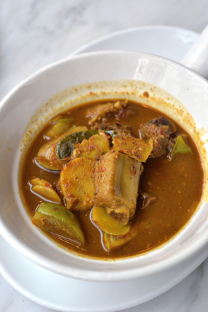 Pork rib curry with chili and ginger, selective focusの写真素材
