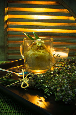 egg custard thai dessertの写真素材