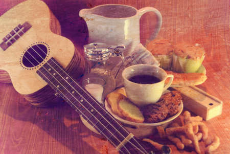 Cup coffee beans vintageの写真素材