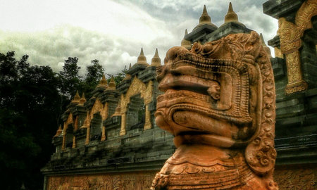 Thailand temple retroの素材