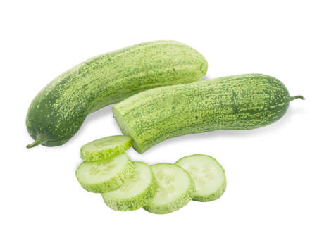 cucumber isolated on whiteの写真素材