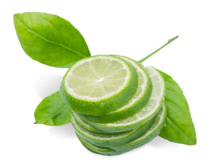 lemon green isolatedの写真素材