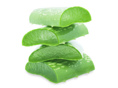 Aloe vera isolated on white backgroundの写真素材