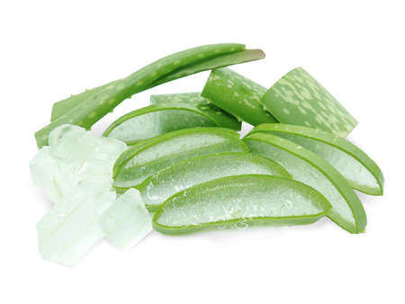 Aloe vera isolated on whiteの写真素材