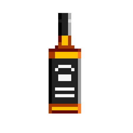 Pixel bottle of whiskeyのイラスト素材