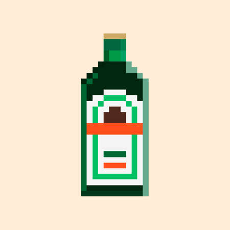 Pixel Bottle of liqueur 8-bitのイラスト素材