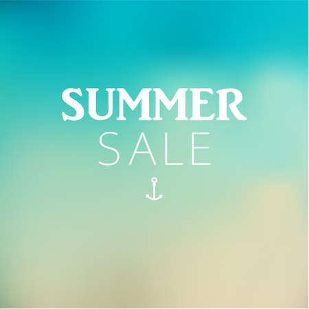 Beautiful landscape with text Summer sale.のイラスト素材