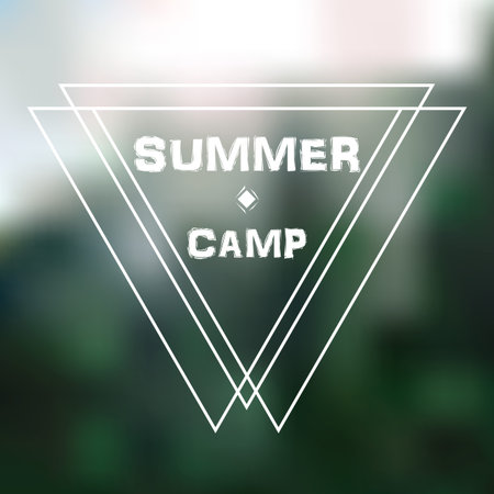 Logotype for a summer camp. Vector illustration.のイラスト素材