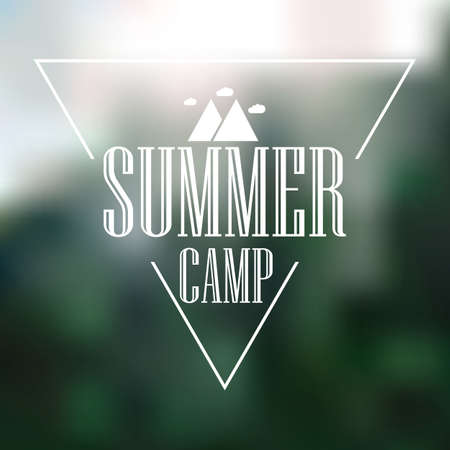 logotype for a summer camp. Vector illustration.のイラスト素材