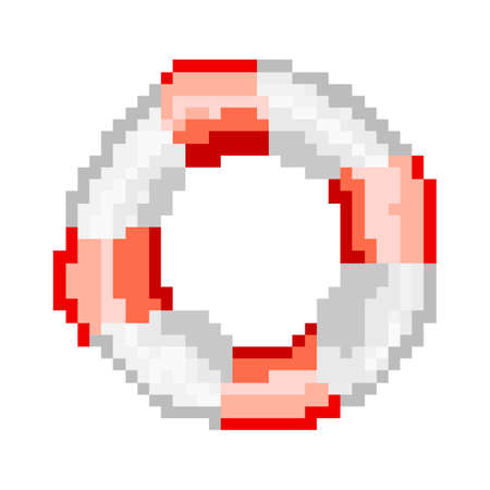 Pixel lifebuoy for mobile games and applications.のイラスト素材