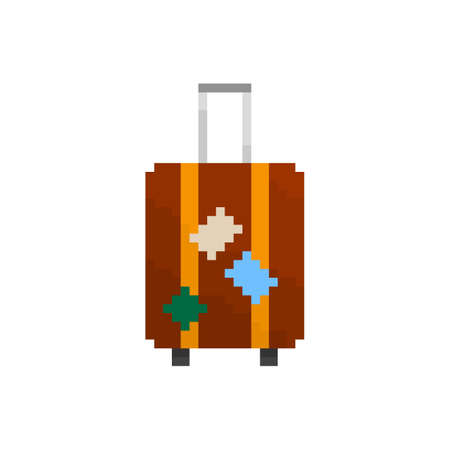 Nice pixel suitcase for games and applicationsのイラスト素材