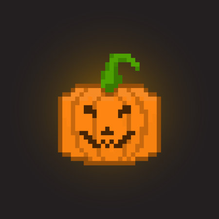 Pixel halloween pumpkin for games and applicationsのイラスト素材