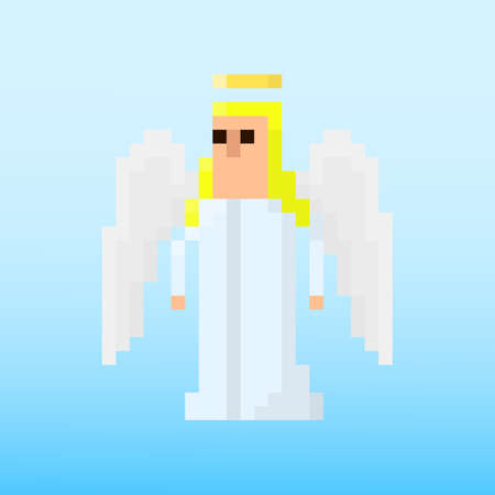 Pixel character angel for games and applicationsのイラスト素材