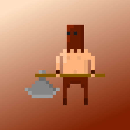 Pixel character executioner for games and applicationsのイラスト素材